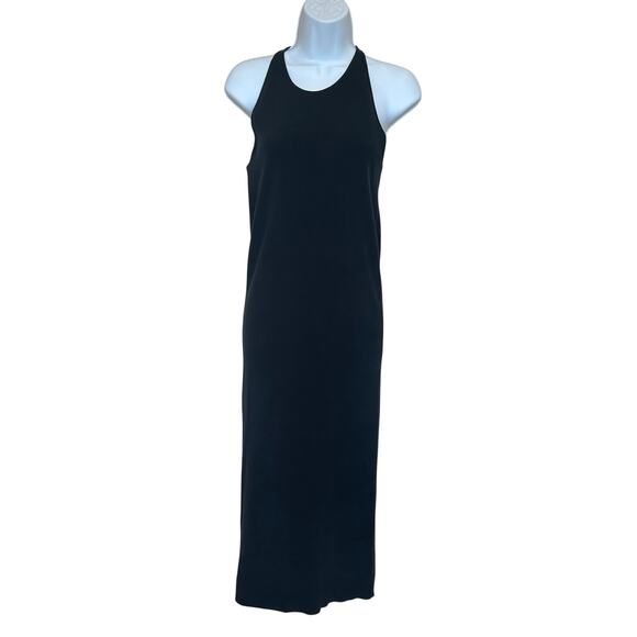 A.L.C. Black Ribbed Knit Midi Tank Dress MEDIUM Bodycon Racerback Designer $285 - Picture 3 of 9